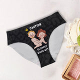 Caution Choking Hazard Slippery When Wet - Personalized Couple Women Briefs & Men Boxer Briefs