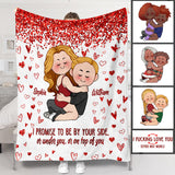 I Promise To Be By Your Side - Personalized Couple Blanket