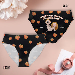 Congrats On Being My Favorite - Personalized Couple Women Briefs & Men Boxer Briefs