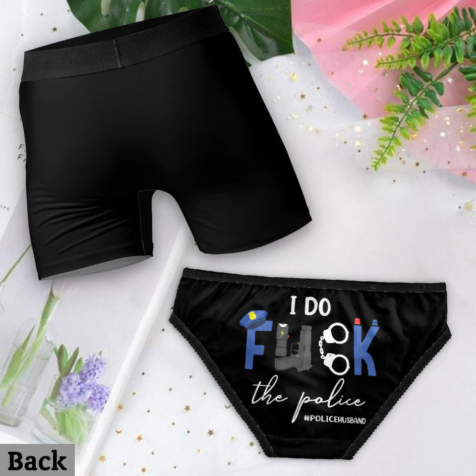 I Do Love The Police - Personalized Couple Women Briefs & Men Boxer Briefs