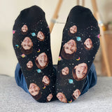 Custom Face Galaxy - Personalized Couple Socks