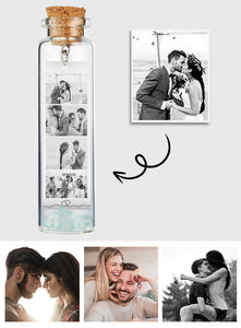 Any Photo And Message - Personalized Couple Mini Bottle Ornament