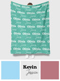 Custom Name Pattern - Personalized Couple Blanket