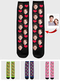 Custom Face Heart Pattern - Personalized Couple Socks