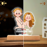 I Love You - Personalized Couple Shaped Plaque Light Base