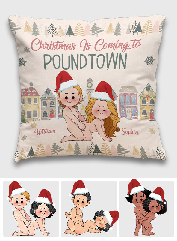 Merry Christmas In Poundtown - gift for husband, boyfriend, girlfriend - Personalized Throw Pillow