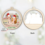 Christmas is Coming to Poundtown - Personalized Couple Layers Mix Ornament