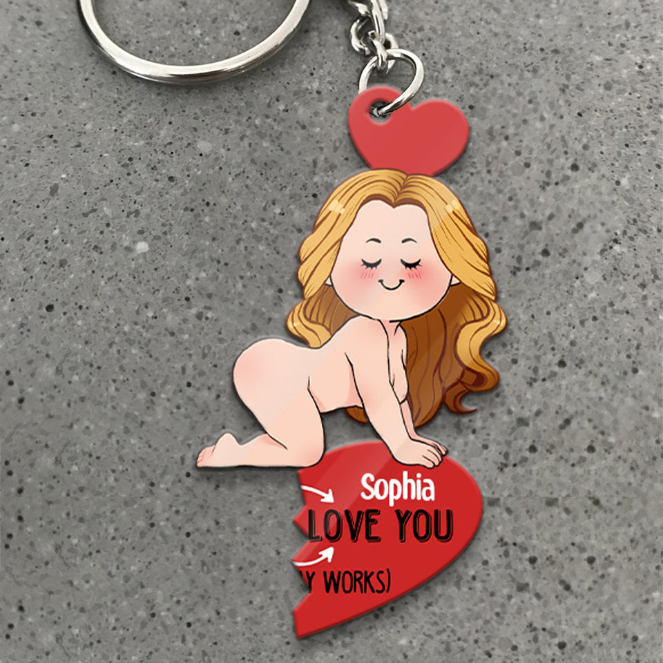 I Love You - Personalized 3 Layered & 1 Layered Couple Keychain