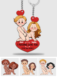 I Love You - Personalized 3 Layered & 1 Layered Couple Keychain