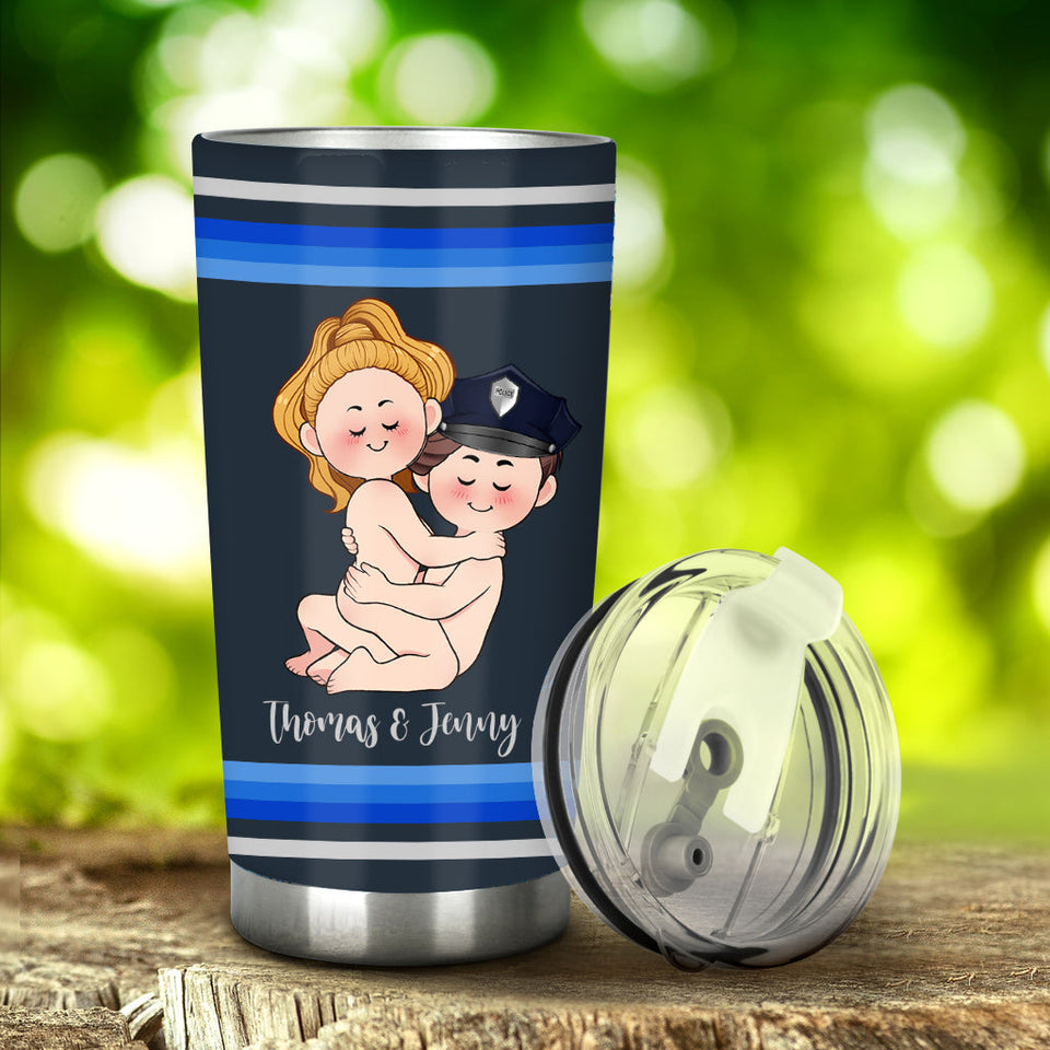 I Do Love The Police - Personalized Couple Tumbler