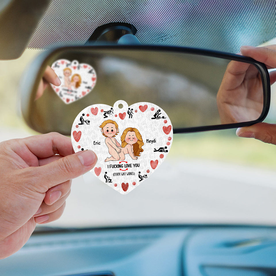 I Love You - gift for husband, wife, boyfriend, girlfriend - Personalized Heart Shape Air Freshener