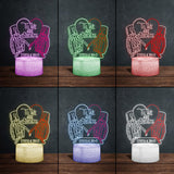 Til We Are Ghost - Personalized Couple Shaped Plaque Light Base