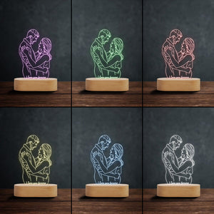 I Love You Forever - Personalized Couple Shaped Plaque Light Base