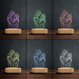 I Love You Forever - Personalized Couple Shaped Plaque Light Base