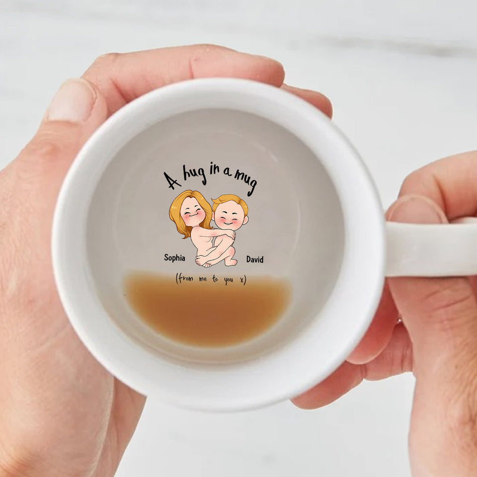 A Hug In A Mug - Personalized Couple Hidden Message Mug