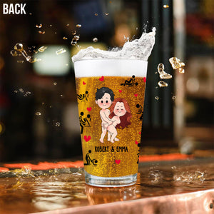 I Love You - Personalized Couple Beer Glass