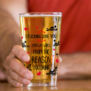 I Love You - Personalized Couple Beer Glass