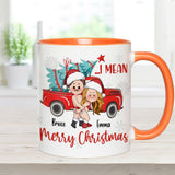 Bend Me Over I Mean Merry Christmas - Personalized Couple Accent Mug