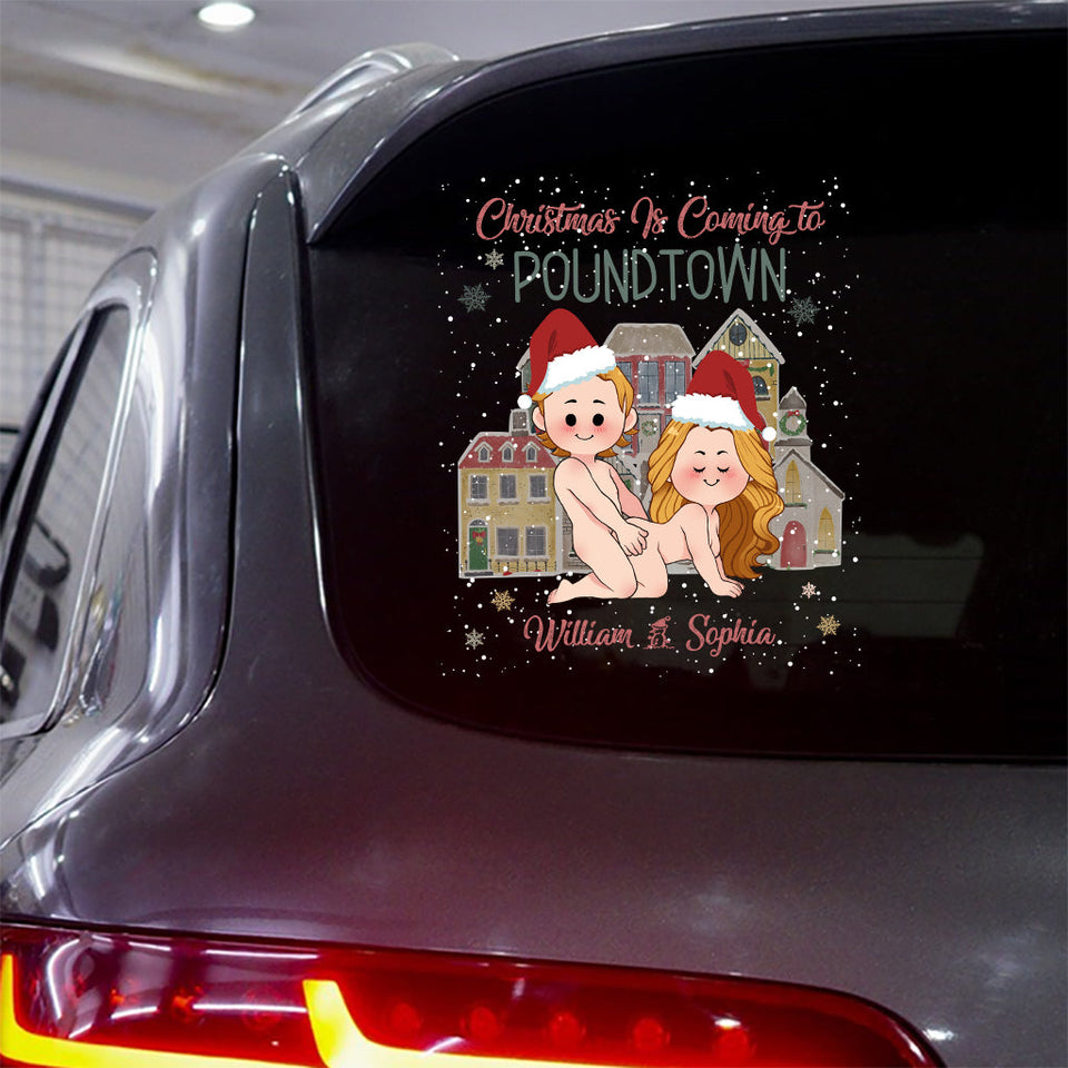 Merry Christmas In Poundtown - gift for wife, husband - Personalized Decal Die Cut