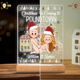 Merry Christmas In Poundtown - gift for wife, boyfriend, girlfriend - Personalized Shaped Plaque Light Base