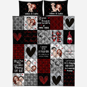 I Love You - gift for husband, wife, boyfriend, girlfriend - Personalized Quilt Set