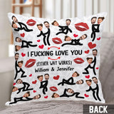 I Love You Funny Photo Inserted Couple - gift for husband, wife, boyfriend, girlfriend - Personalized Throw Pillow