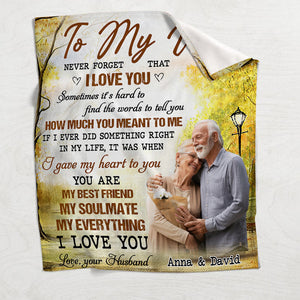 Never Forget That I Love You - Personalized Couple Blanket