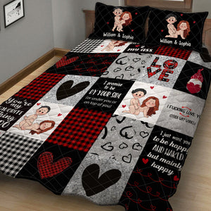 I Love You - gift for husband, wife, boyfriend, girlfriend - Personalized Quilt Set