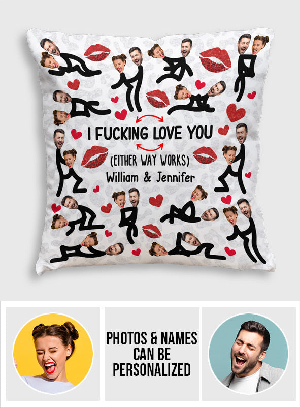 I Love You Funny Photo Inserted Couple - gift for husband, wife, boyfriend, girlfriend - Personalized Throw Pillow