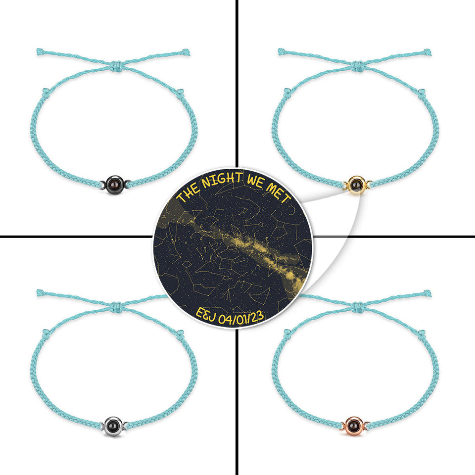 The Night We Met Custom Star Map - gift for boyfriend, husband, wife, girlfriend - Personalized Projection Bracelet