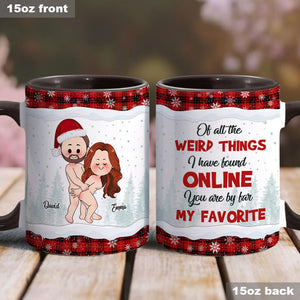 Of All Weird Things - Personalized Couple Accent Mug