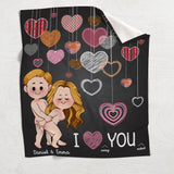 I Love Seing You Naked - Personalized Couple Blanket