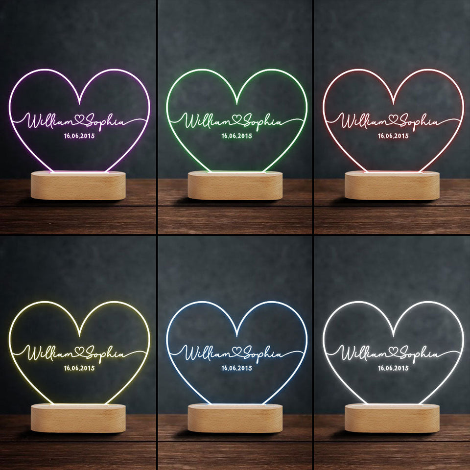 You & Me We Got This - Personalized Couple Shaped Plaque Light Base