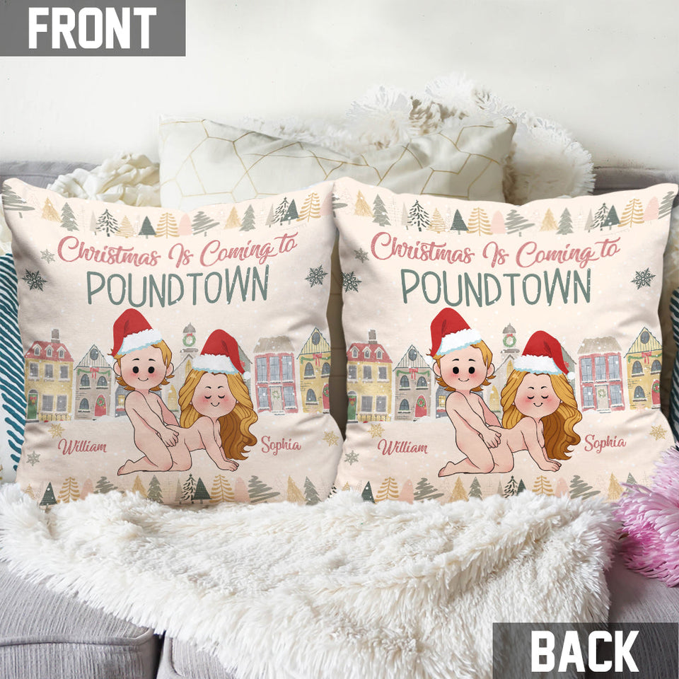 Merry Christmas In Poundtown - gift for husband, boyfriend, girlfriend - Personalized Throw Pillow