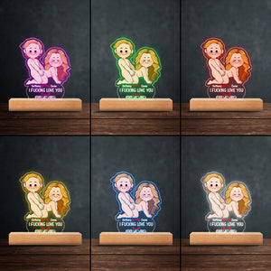 I Love You - Personalized Couple Shaped Plaque Light Base