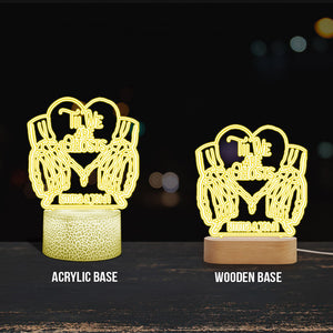 Til We Are Ghost - Personalized Couple Shaped Plaque Light Base