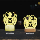 Til We Are Ghost - Personalized Couple Shaped Plaque Light Base