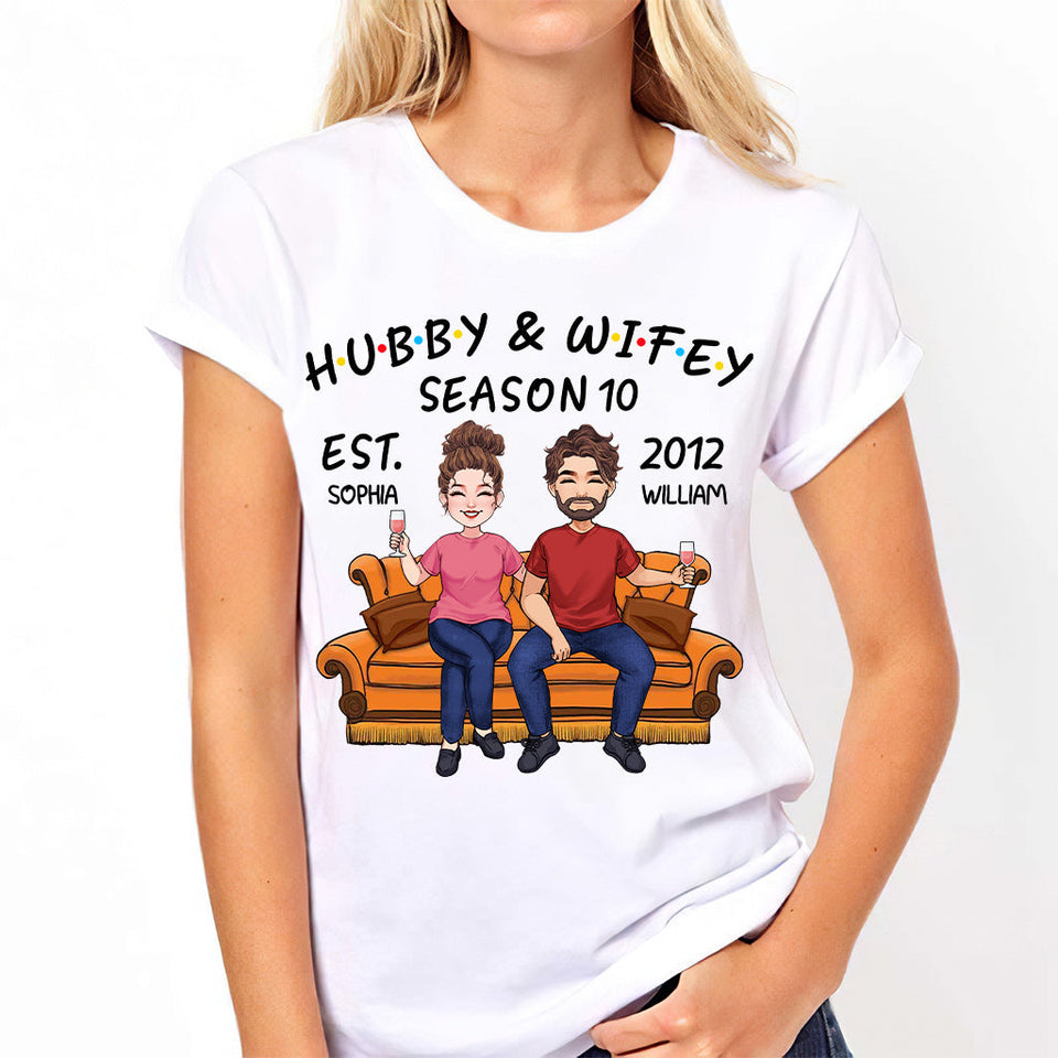 Hubby And Wifey - Personalized Couple T-shirt And Hoodie