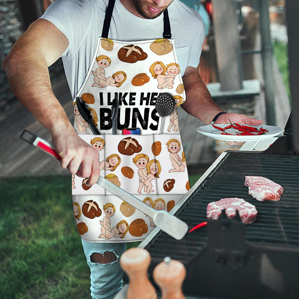 I Like her Buns, I Like His Meat - Personalized Couple Apron