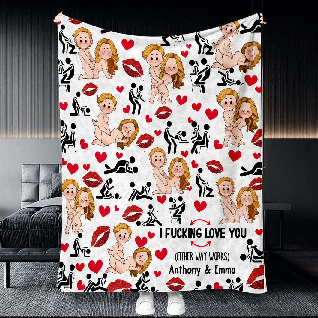 I Love You - Personalized Couple Blanket