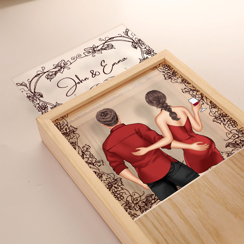 Wine Cork Collecter - Personalized Couple Picture Frame Light Box