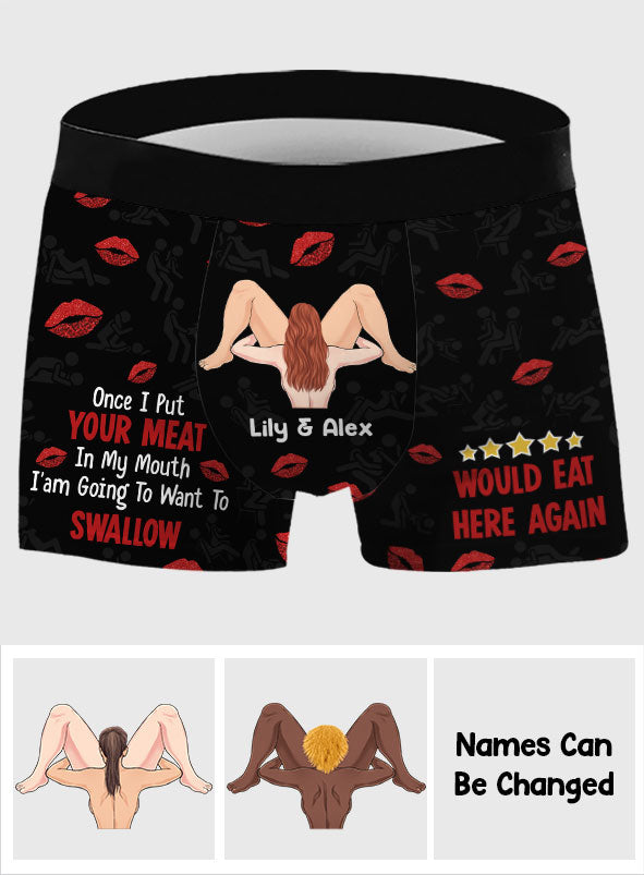 Would eat here again - gift for husband, wife, boyfriend, girlfriend - Personalized Men’s Boxer Briefs