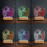 Til We Are Ghost - Personalized Couple Shaped Plaque Light Base