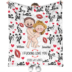 I Love You - gift for husband, wife, boyfriend, girlfriend - Personalized Quilt