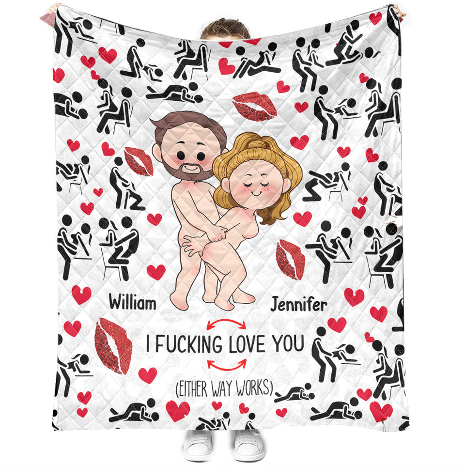 I Love You - gift for husband, wife, boyfriend, girlfriend - Personalized Quilt