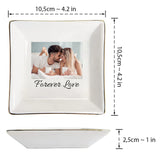 Ceramic Plate with Picture - Personalized Couple Jewelry Dish