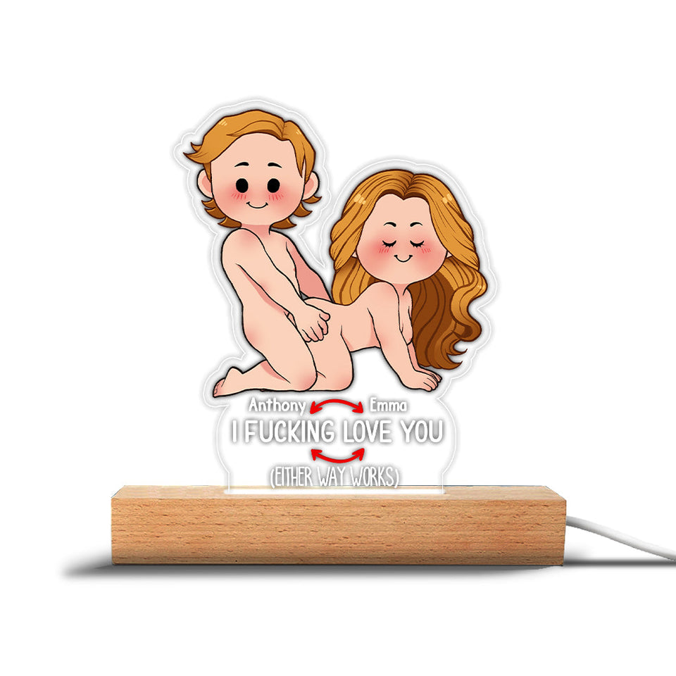 I Love You - Personalized Couple Shaped Plaque Light Base