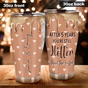 Hotter Than This Coffee - Personalized Couple Tumbler