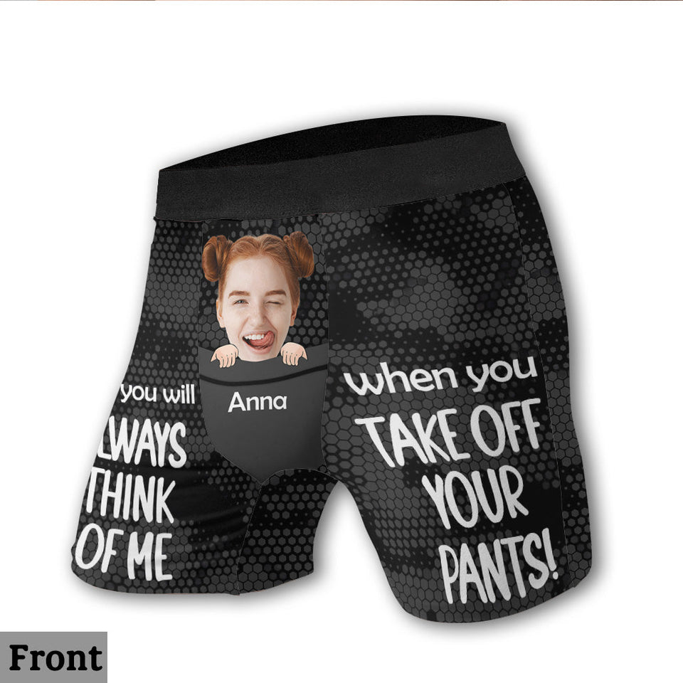 You Will Think Of Me - Personalized Couple Men’s Boxer Briefs