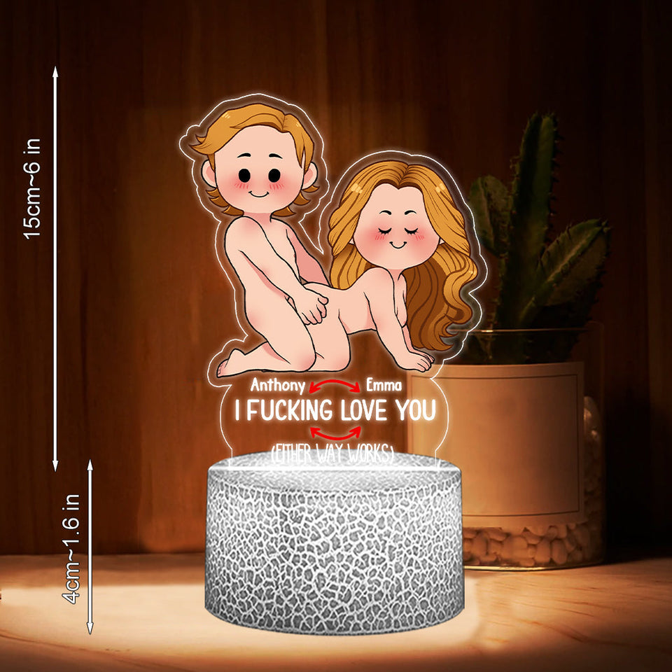 I Love You - Personalized Couple Shaped Plaque Light Base